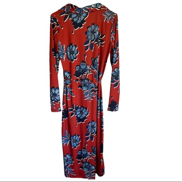 Zara Floral Buttons Down Long Sleeves Self Tie Midi Dress.Size S - Picture 8 of 16